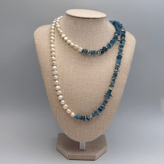 Pearl and Santa Maria Aquamarine Opera length